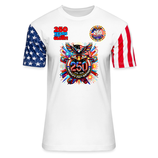 Adult Stars & Stripes T-Shirt | LAT Code Five™ 3976 - white